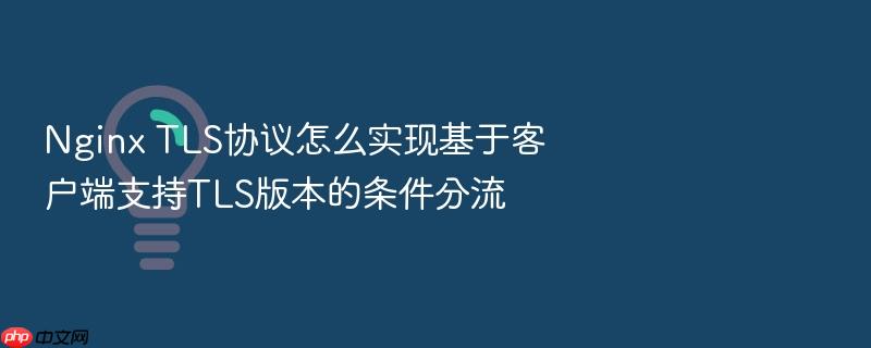 nginx tls协议怎么实现基于客户端支持tls版本的条件分流