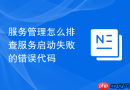 服务管理怎么排查服务启动失败的错误代码