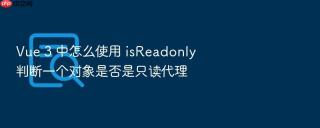 vue 3 中怎么使用 isreadonly 判断一个对象是否是只读代理