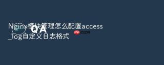Nginx模块管理怎么配置access_log自定义日志格式