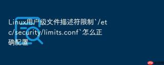linux用户级文件描述符限制`/etc/security/limits.conf`怎么正确配置