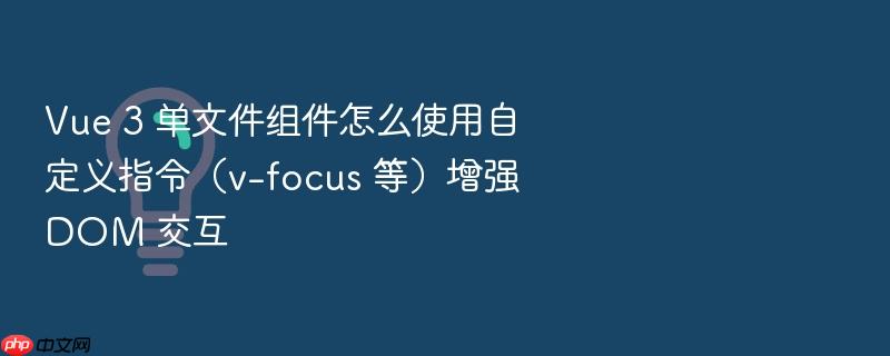 vue 3 单文件组件怎么使用自定义指令(v-focus 等)增强 dom 交互