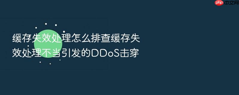 缓存失效处理怎么排查缓存失效处理不当引发的ddos击穿