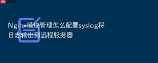 nginx模块管理怎么配置syslog将日志输出到远程服务器
