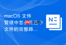macOS 文件管理中怎么将选中文件的完整路径复制到剪贴板