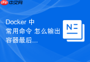 Docker 中 常用命令 怎么输出容器最后一百行日志