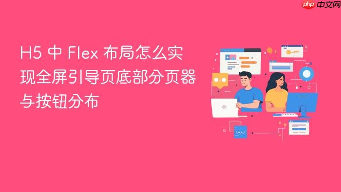 h5 中 flex 布局怎么实现全屏引导页底部分页器与按钮分布