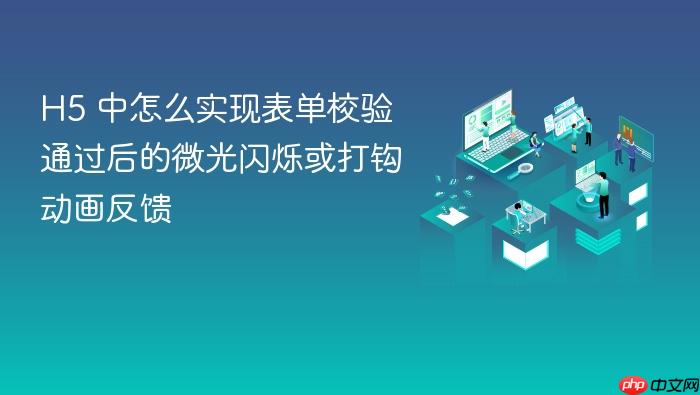 h5 中怎么实现表单校验通过后的微光闪烁或打钩动画反馈