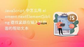 JavaScript 中怎么用 element.nextElementSibling 查找紧跟在输入框后面的帮助文本