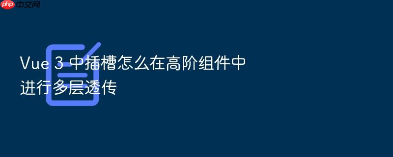 vue 3 中插槽怎么在高阶组件中进行多层透传