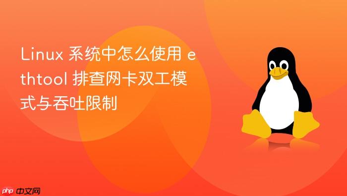 linux 系统中怎么使用 ethtool 排查网卡双工模式与吞吐限制