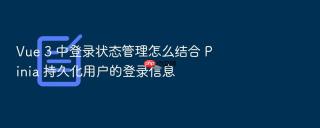 vue 3 中登录状态管理怎么结合 pinia 持久化用户的登录信息
