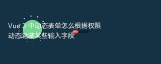 Vue 3 中动态表单怎么根据权限动态隐藏某些输入字段
