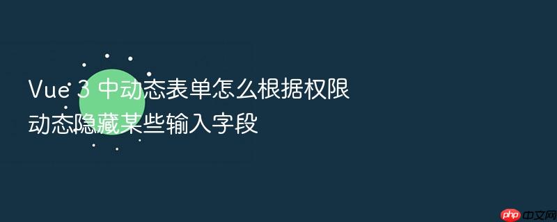 vue 3 中动态表单怎么根据权限动态隐藏某些输入字段