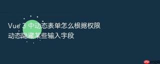 vue 3 中动态表单怎么根据权限动态隐藏某些输入字段
