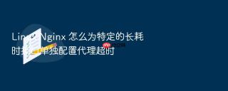 Linux Nginx 怎么为特定的长耗时接口单独配置代理超时