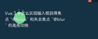 vue 3 中怎么实现输入框获得焦点 `@focus` 和失去焦点 `@blur` 的高亮切换