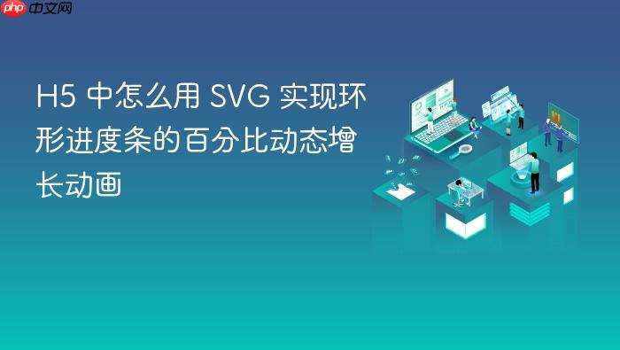 h5 中怎么用 svg 实现环形进度条的百分比动态增长动画