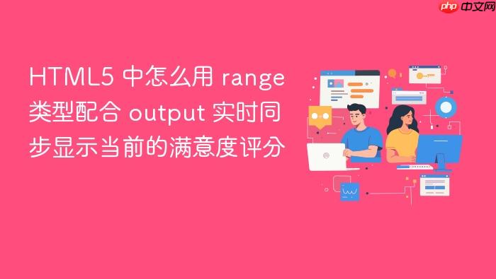 html5 中怎么用 range 类型配合 output 实时同步显示当前的满意度评分