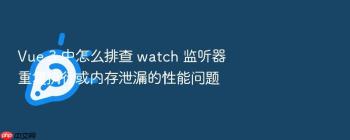 Vue 3 中怎么排查 watch 监听器重复执行或内存泄漏的性能问题