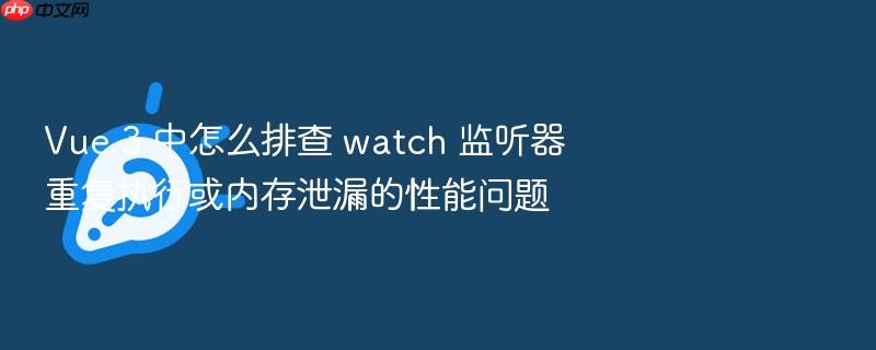 vue 3 中怎么排查 watch 监听器重复执行或内存泄漏的性能问题