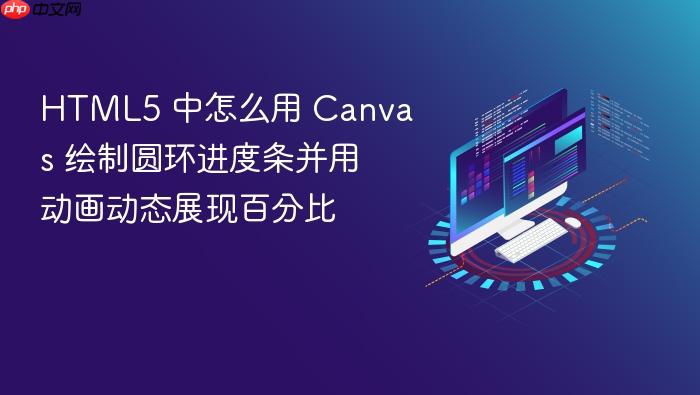 html5 中怎么用 canvas 绘制圆环进度条并用动画动态展现百分比