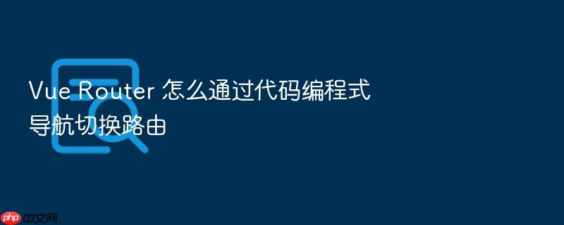 vue router 怎么通过代码编程式导航切换路由