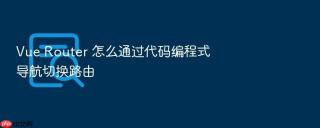 vue router 怎么通过代码编程式导航切换路由