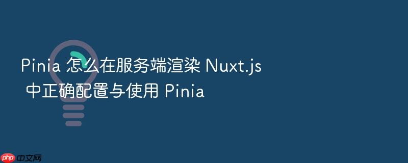 pinia 怎么在服务端渲染 nuxt.js 中正确配置与使用 pinia