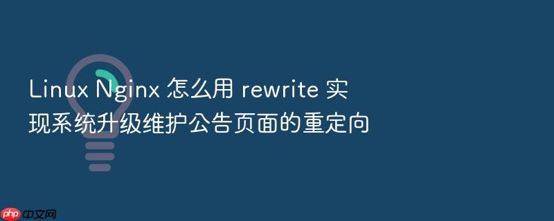 linux nginx 怎么用 rewrite 实现系统升级维护公告页面的重定向