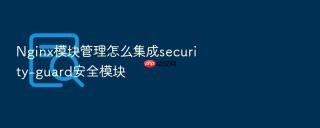Nginx模块管理怎么集成security-guard安全模块