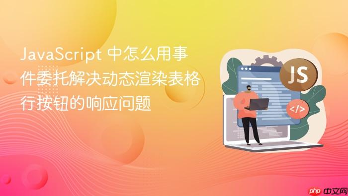 javascript 中怎么用事件委托解决动态渲染表格行按钮的响应问题