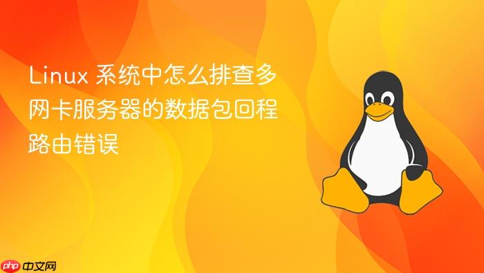 linux 系统中怎么排查多网卡服务器的数据包回程路由错误