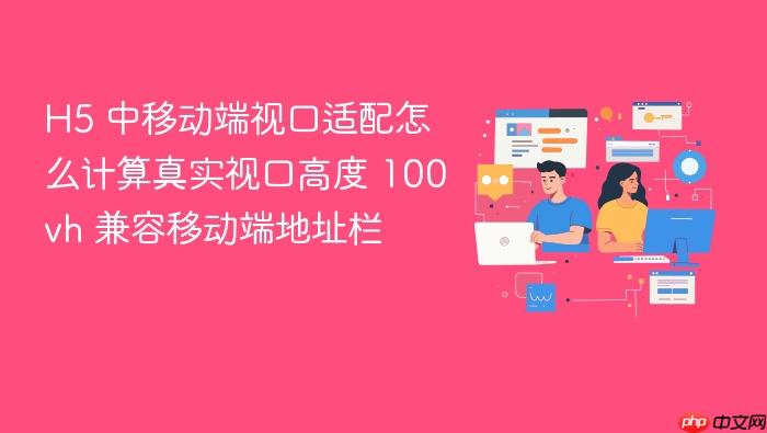 h5 中移动端视口适配怎么计算真实视口高度 100vh 兼容移动端地址栏