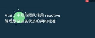 vue 3 中规范团队使用 reactive 管理复杂业务状态的架构标准