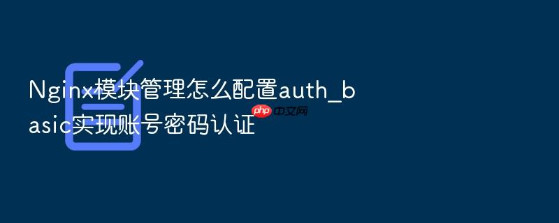 nginx模块管理怎么配置auth_basic实现账号密码认证