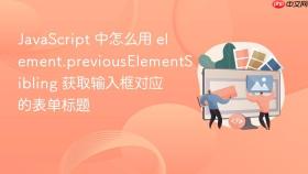 javascript 中怎么用 element.previouselementsibling 获取输入框对应的表单标题
