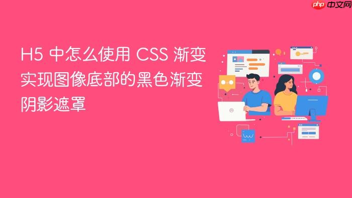 h5 中怎么使用 css 渐变实现图像底部的黑色渐变阴影遮罩