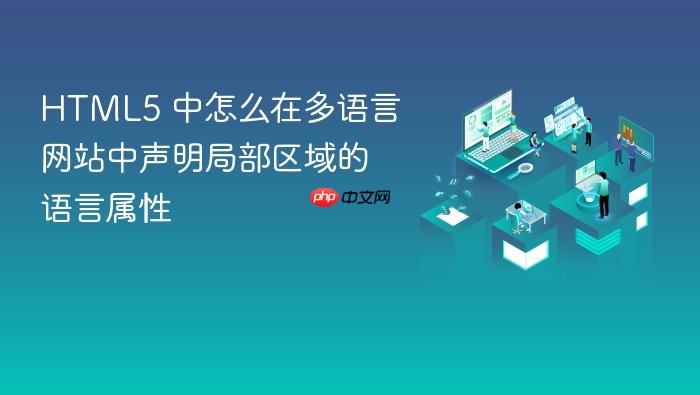 html5 中怎么在多语言网站中声明局部区域的语言属性