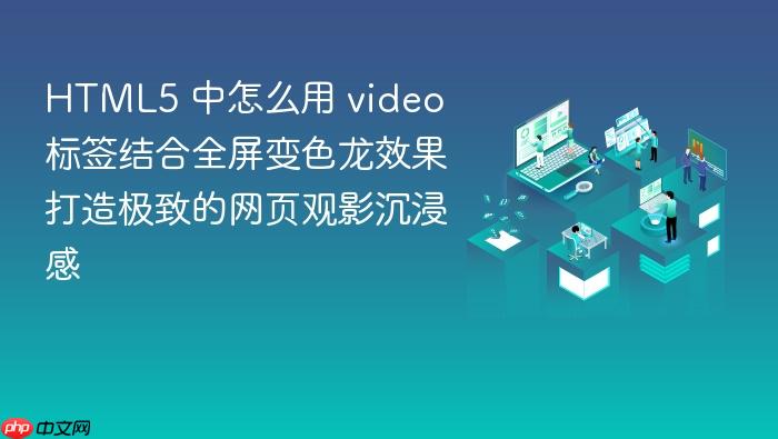 html5 中怎么用 video 标签结合全屏变色龙效果打造极致的网页观影沉浸感
