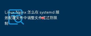 linux nginx 怎么在 systemd 服务配置文件中调整文件描述符限制