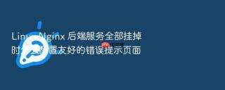 linux nginx 后端服务全部挂掉时怎么配置友好的错误提示页面