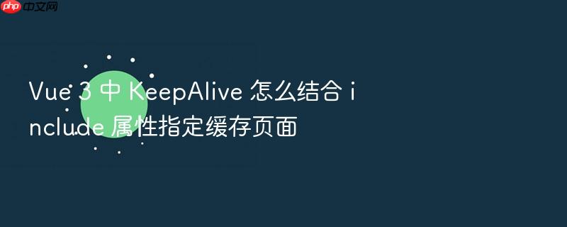 vue 3 中 keepalive 怎么结合 include 属性指定缓存页面