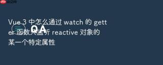 Vue 3 中怎么通过 watch 的 getter 函数只监听 reactive 对象的某一个特定属性