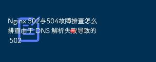 Nginx 502与504故障排查怎么排查由于 DNS 解析失败导致的 502