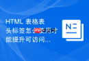 html 表格表头标签怎么使用才能提升可访问性