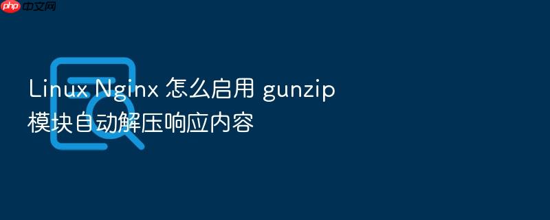 linux nginx 怎么启用 gunzip 模块自动解压响应内容