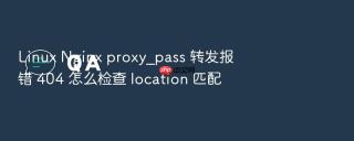 Linux Nginx proxy_pass 转发报错 404 怎么检查 location 匹配