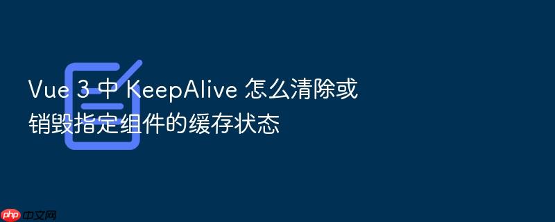 vue 3 中 keepalive 怎么清除或销毁指定组件的缓存状态