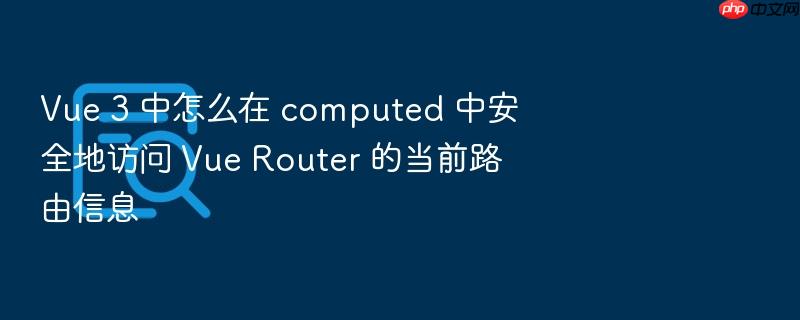 vue 3 中怎么在 computed 中安全地访问 vue router 的当前路由信息